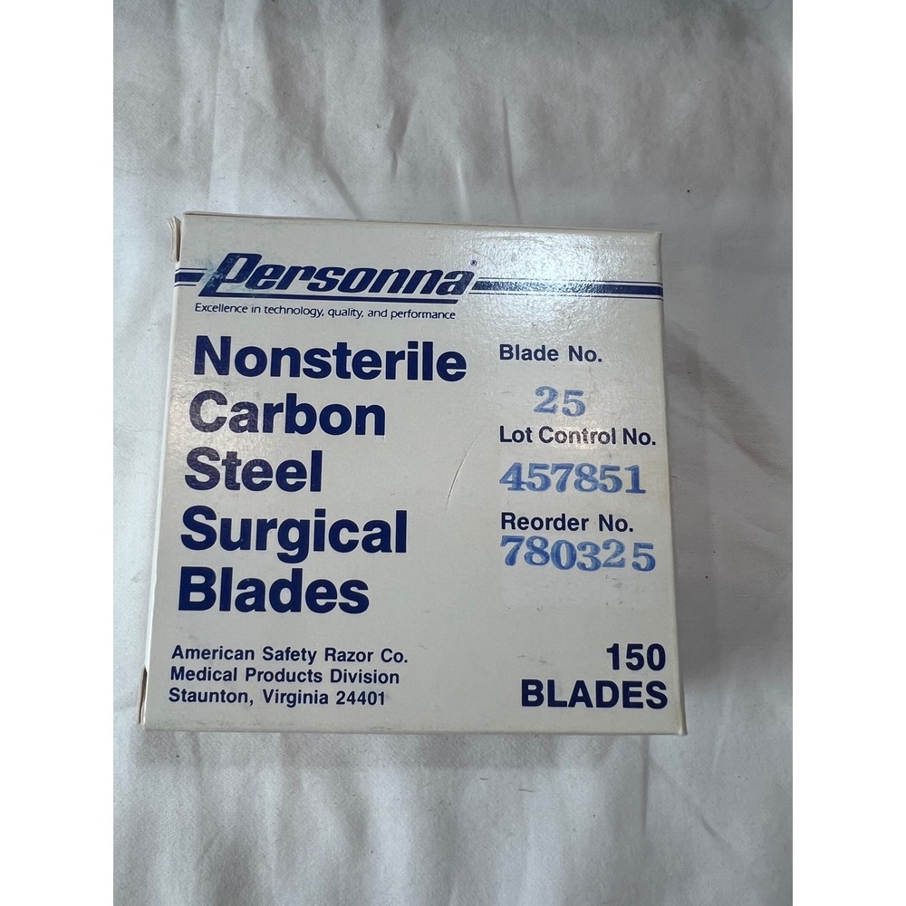 Personna Carbon Steel Surgical Blades No. 25 Nonsterile 150 Count 780325